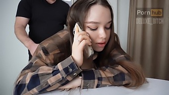 Stepson Caught Me On The Phone And Surprises Me With A Wild Fuck